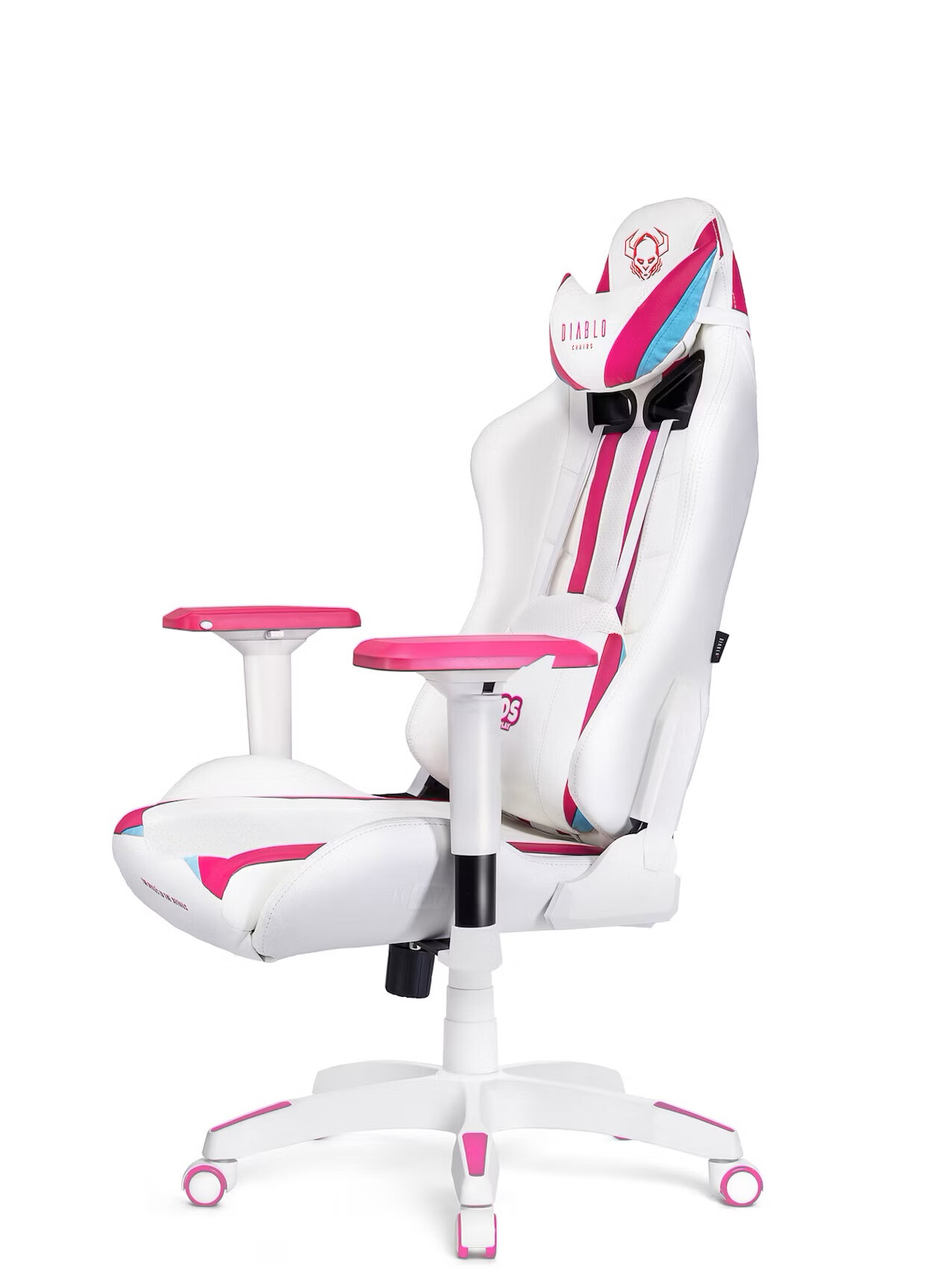 Krzesło obrotowe dla dziecka Diablo Kids X-Ray: Biało-Różowy